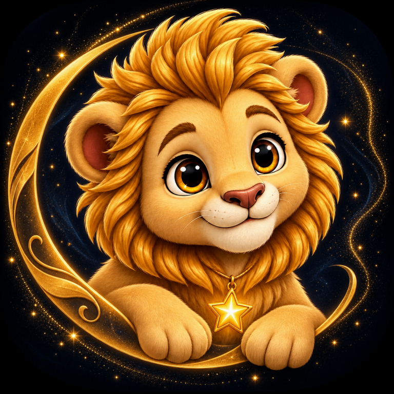 Velumia World · Freigegebenes App-Icon Velumia World App-Icon: goldener Lumi mit Sternanhänger, Mondsichel und Sternen auf nachtblauem Grund.